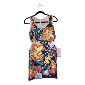 Cemi Ceri pop art comic dress with cutouts racerback unique